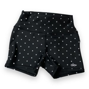 alo airlift black polka dot shorts size s
